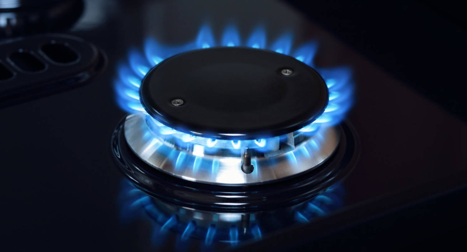 Flame on gas stove